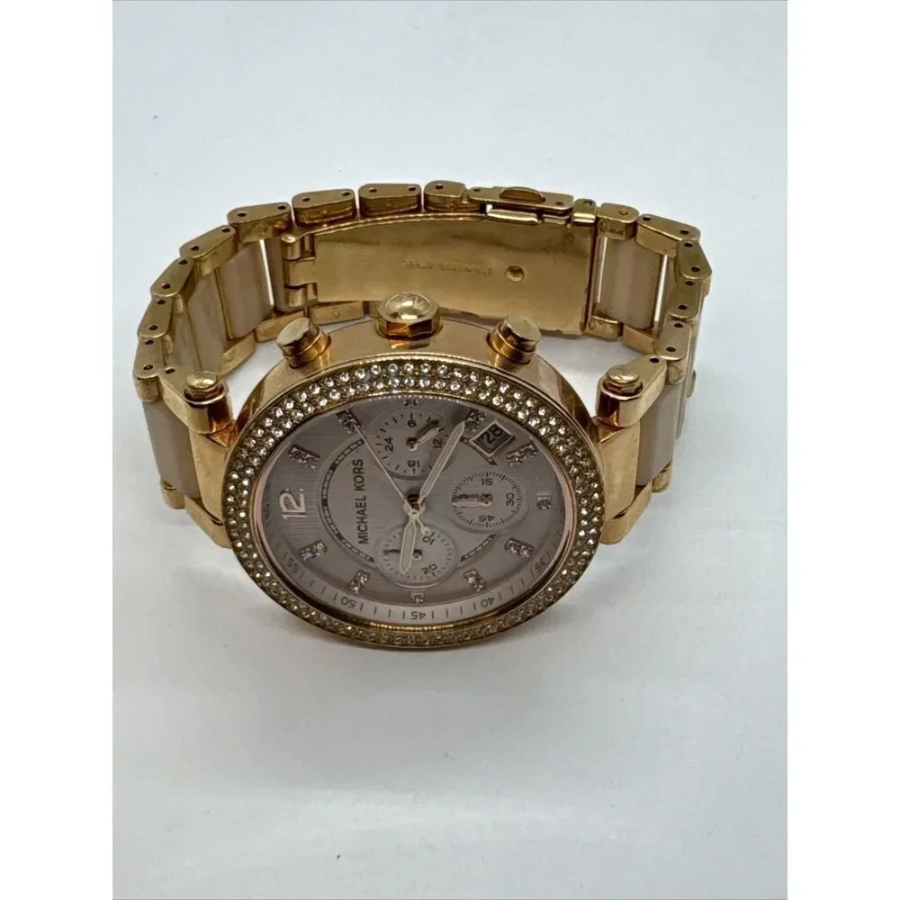 Michael Kors Parker MK5896 Women Rose Gold Analog Dial Quartz Wrist Watch JNA383